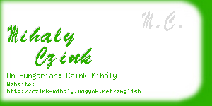 mihaly czink business card